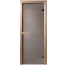 Дверь стеклянная 70х190 см (6 мм) Сатин с круглой ручкой DoorWood