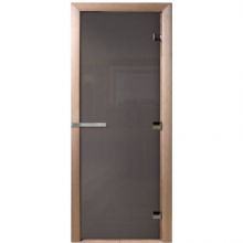 Дверь стеклянная 70х190 см (8 мм) “Сумерки” Графит коробка ольха DoorWood