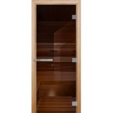 Дверь стеклянная 70х190 см (10 мм) Эталон Бронза коробка ольха DoorWood