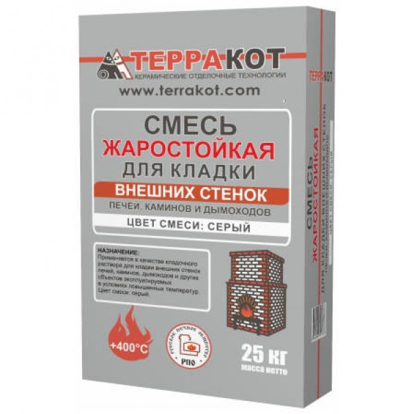 Смесь для кладки внешних стенок печей Терракот 25 кг - купить в Тамбове