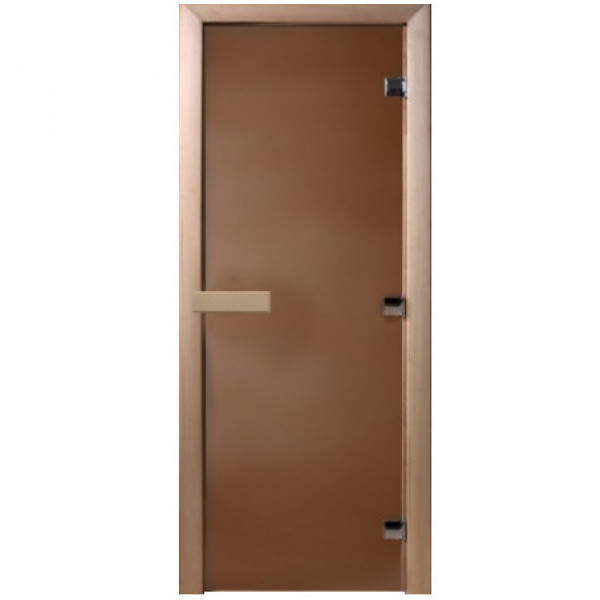Дверь стеклянная 70х190 см (8 мм) Бронза матовое коробка ольха DoorWood - купить в Тамбове